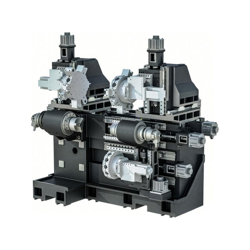 Dual-Spindle Multi-Turret Turning And Milling Compound 1 A high-precision double-spindle multi-turret high-end turning-milling compound machine; it has the high-precision and high-rigidity compound processing capabilities integrating turning, milling, grinding, and gear hobbing; it will elevate the reliability of your production to a revolutionary level!